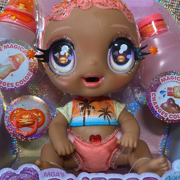NIB! Glitter Babyz: SOLANA SUNBURST🌞African American Doll w/Accessories 🎁🎄⚡️ - Picture 5 of 7